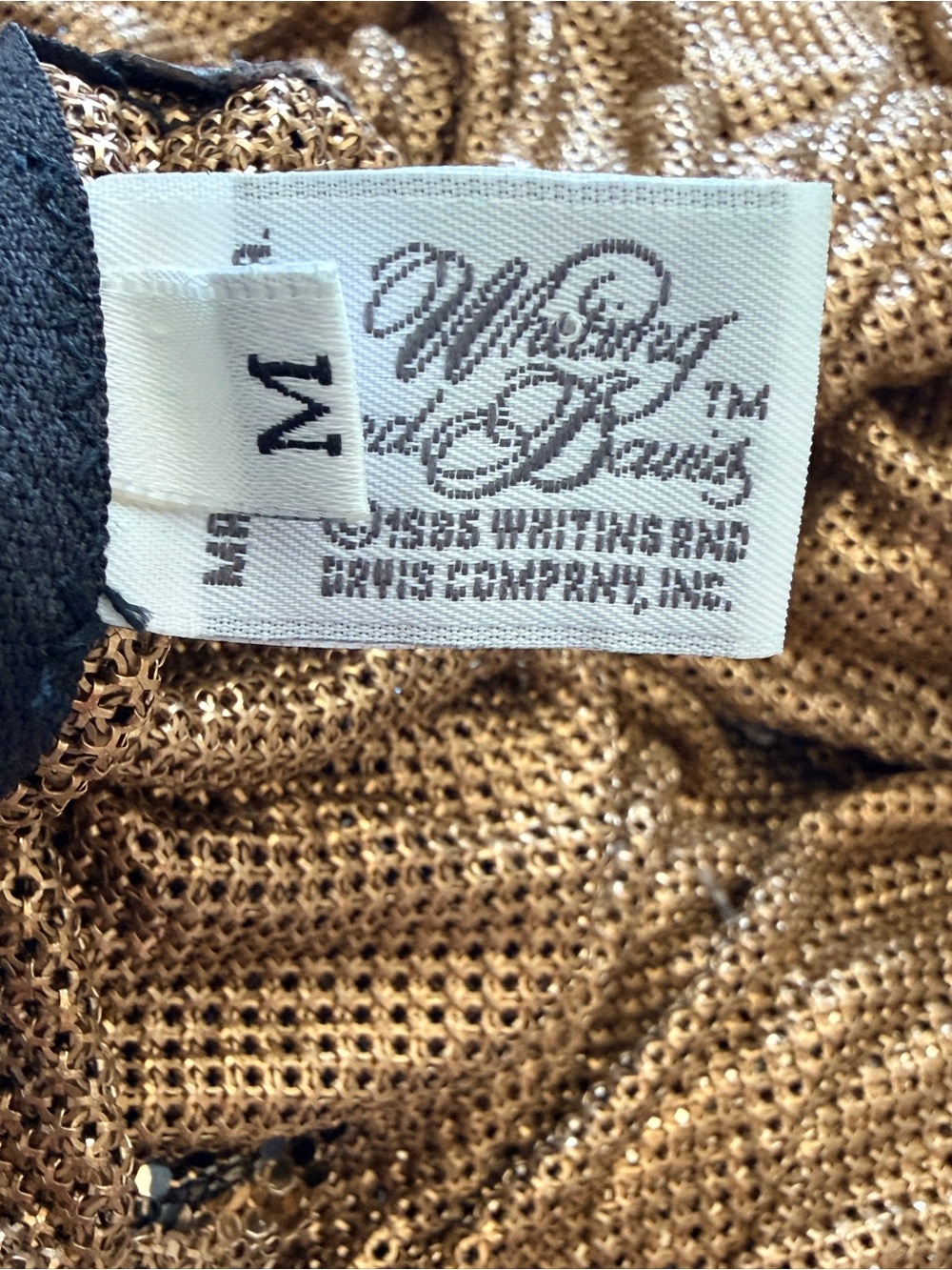 Whiting & Davis Gold and Black Metallic Drape-Front Blouse - Picture 5 of 5